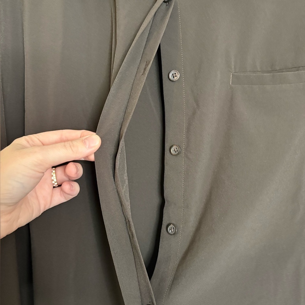 Athleta Urbanite Top 2.0 Walnut Brown 3X Button Down Flowy - Picture 10 of 14